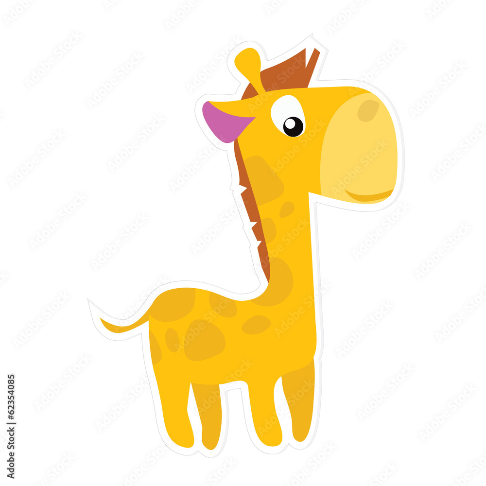 Fototapeta premium tall cute cartoon giraffe