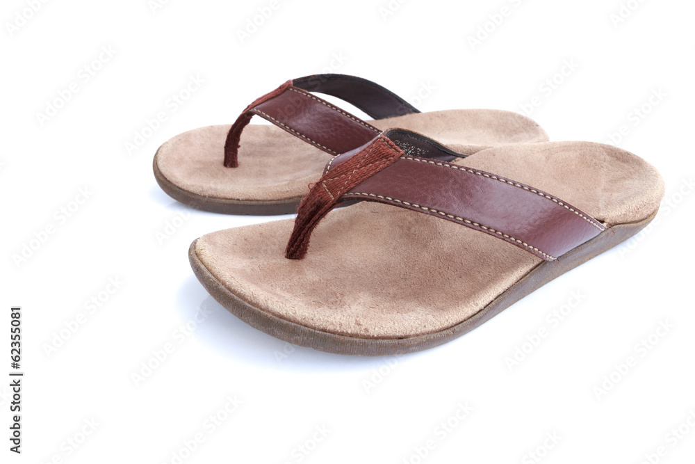 Leather sandals isolated on white background Leather sandals isolated on white background