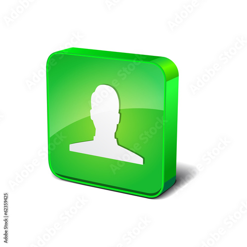 User 3d Rounded Corner Green Vector Icon Button