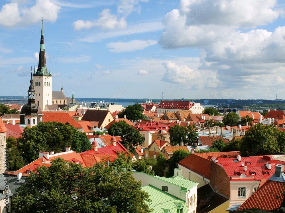 Fototapeta premium Top-view of the Old Town of Tallinn