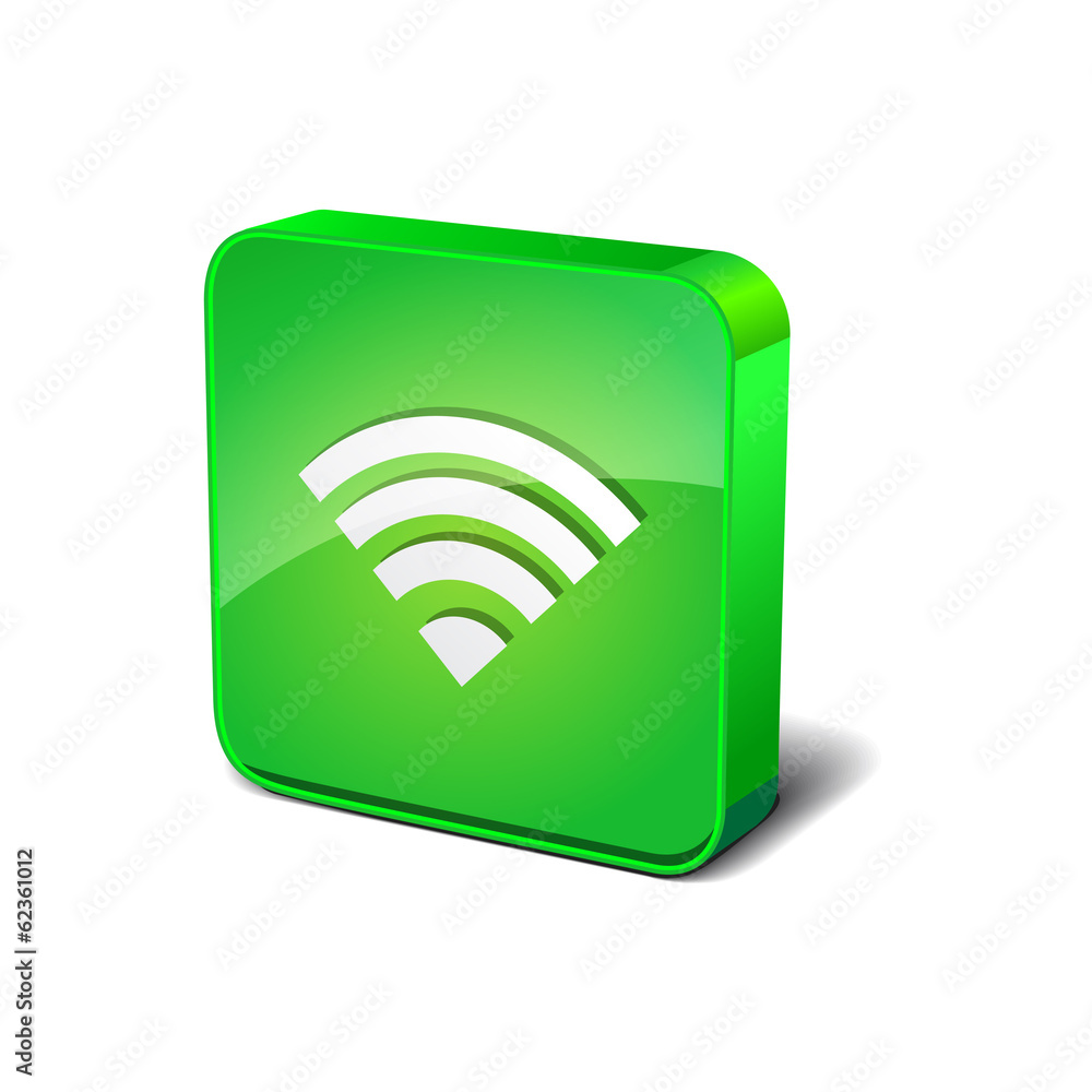 Wifi 3d Rounded Corner Green Vector Icon Button Wifi 3d Rounded Corner Green Vector Icon Button