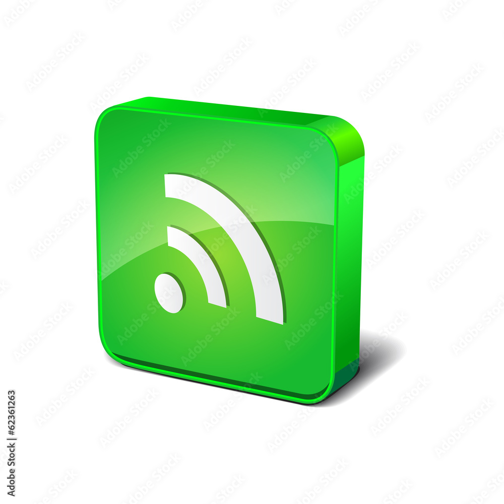 RSS 3d Rounded Corner Green Vector Icon Button RSS 3d Rounded Corner Green Vector Icon Button