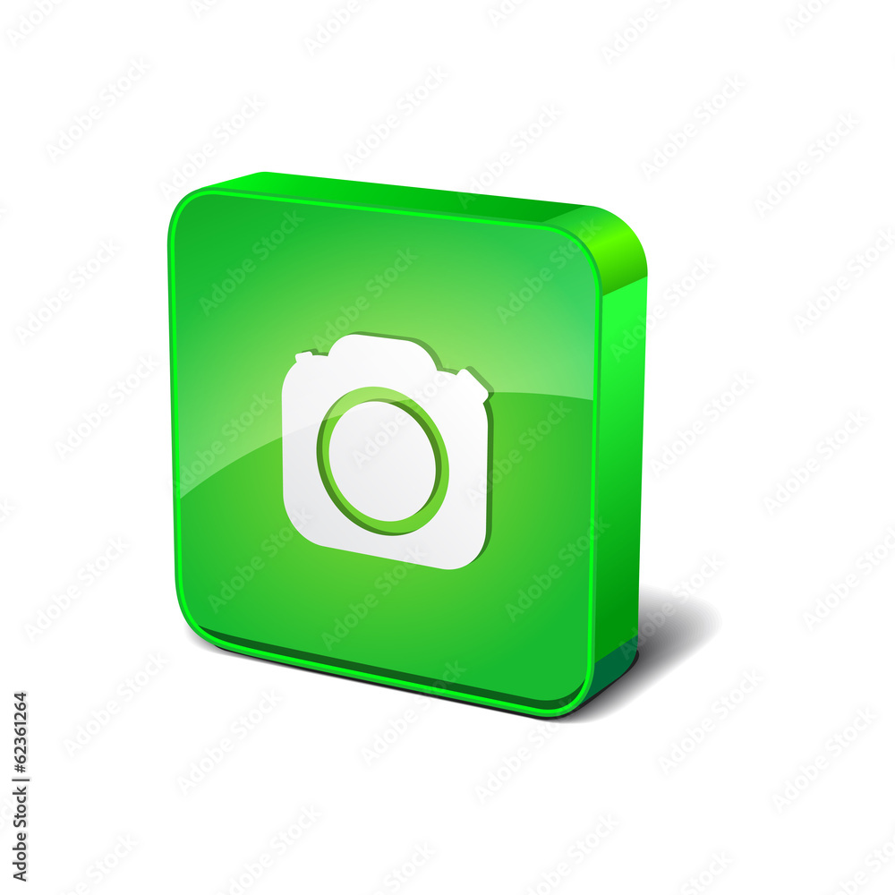 Camera 3d Rounded Corner Green Vector Icon Button Camera 3d Rounded Corner Green Vector Icon Button