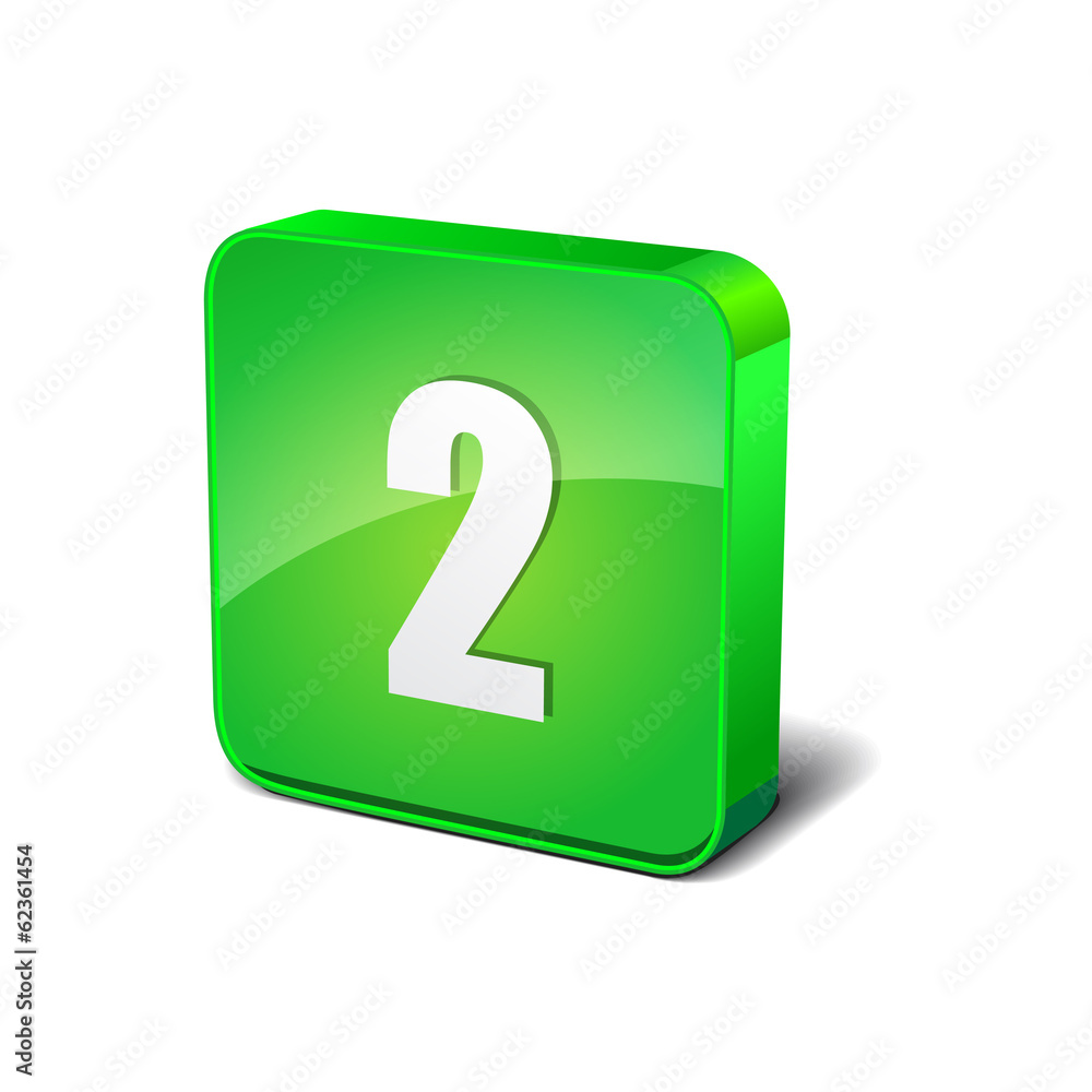 2 Number 3d Rounded Corner Green Vector Icon Button 2 Number 3d Rounded Corner Green Vector Icon Button