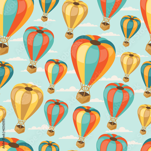 Retro seamless travel pattern of balloons.