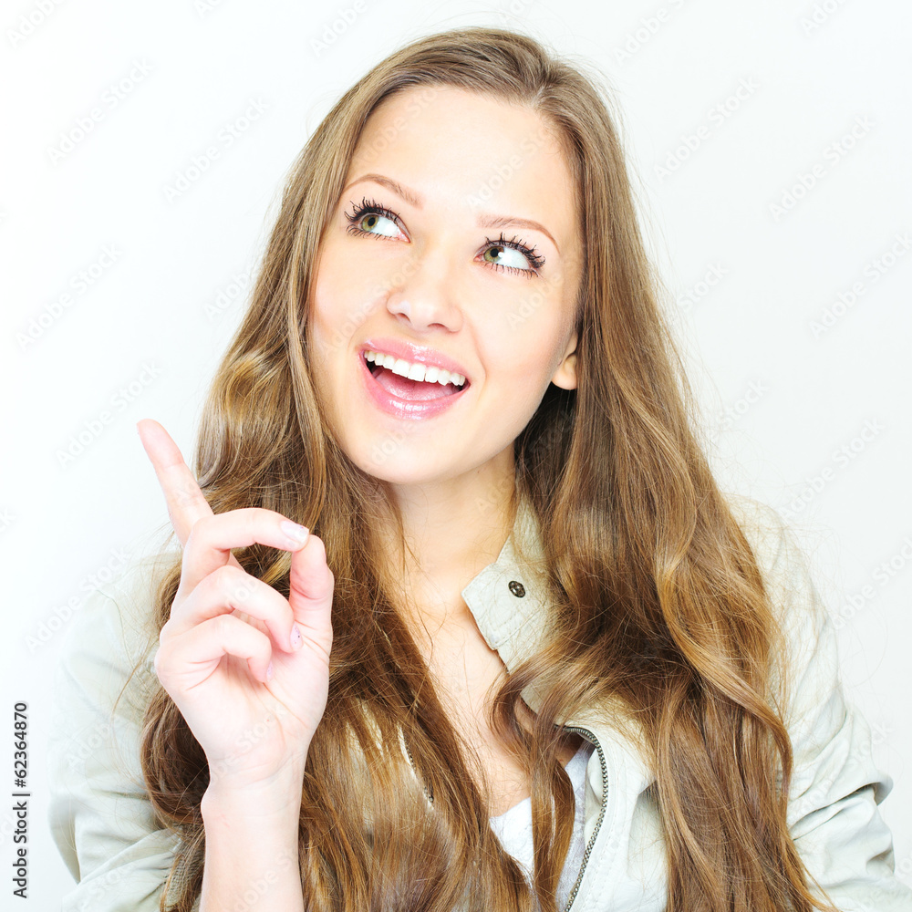 Young casual style woman portrait isolated over white background Young casual style woman portrait isolated over white background