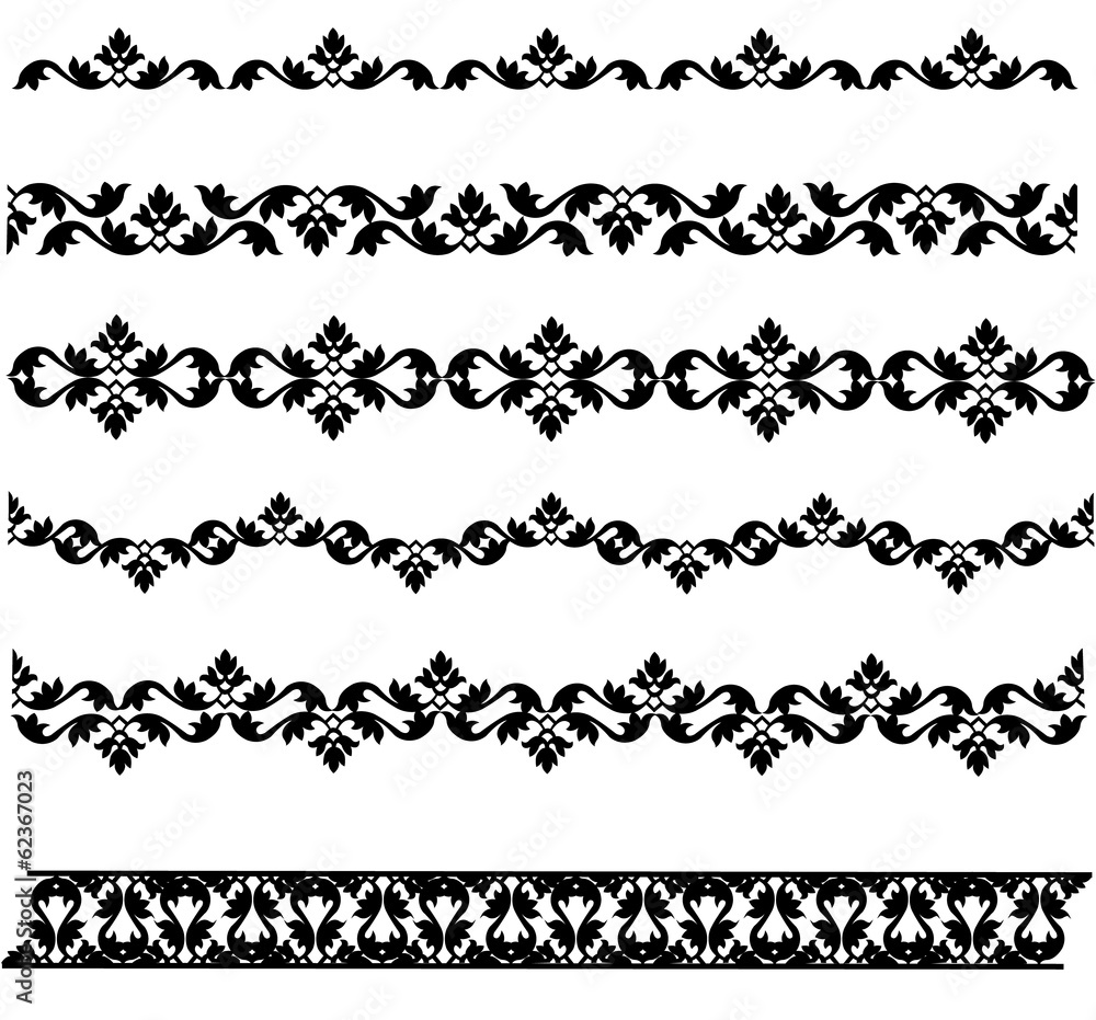 Fototapeta premium Set of black borders