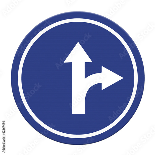 circle blue road signs