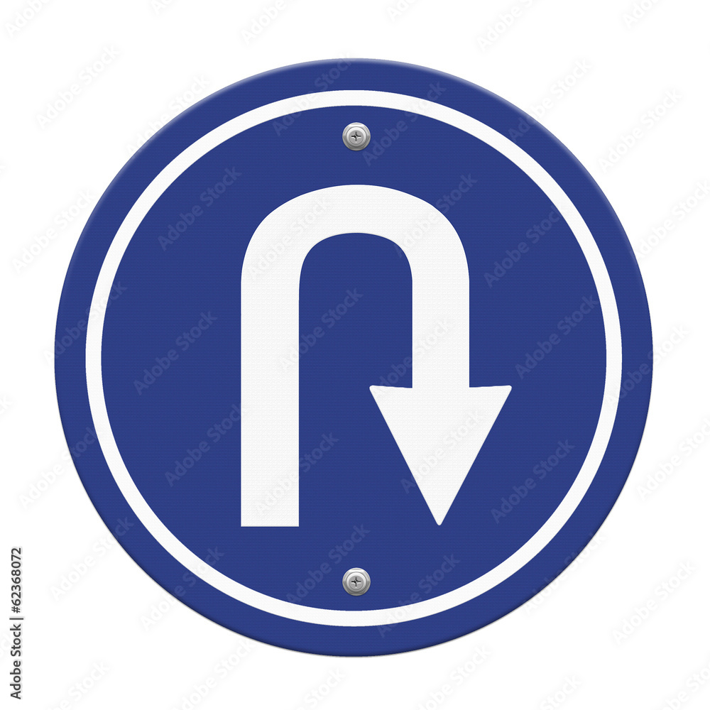 U-Turn Roadsign, part of a series. U-Turn Roadsign, part of a series.