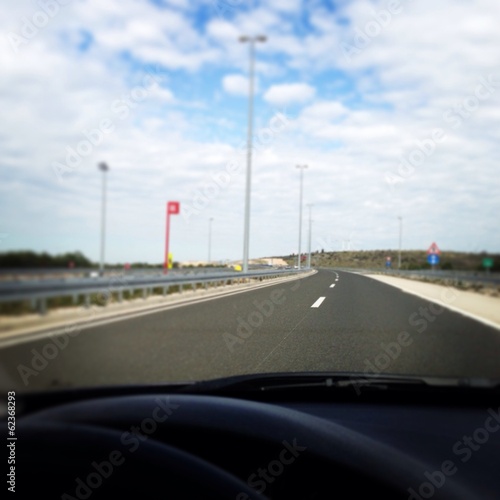 Car driving on highway
