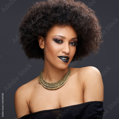 Beautiful glamorous Afro-American woman