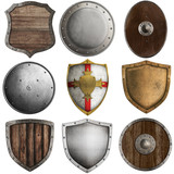 medieval shields collection #2 isolated on white
