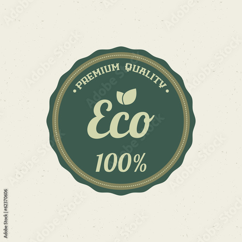 abstract eco planet label on a white background