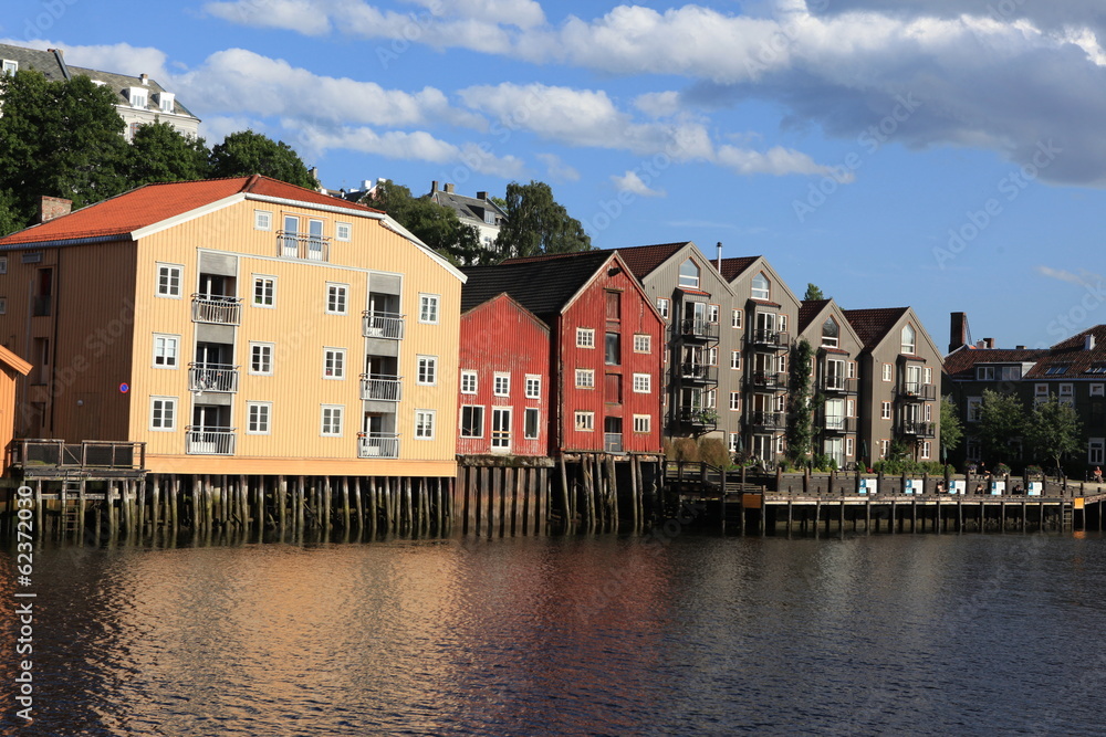 Old Storehouses in Trondheim, Norway Old Storehouses in Trondheim, Norway