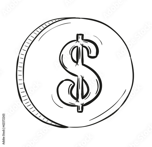 sketch of coin