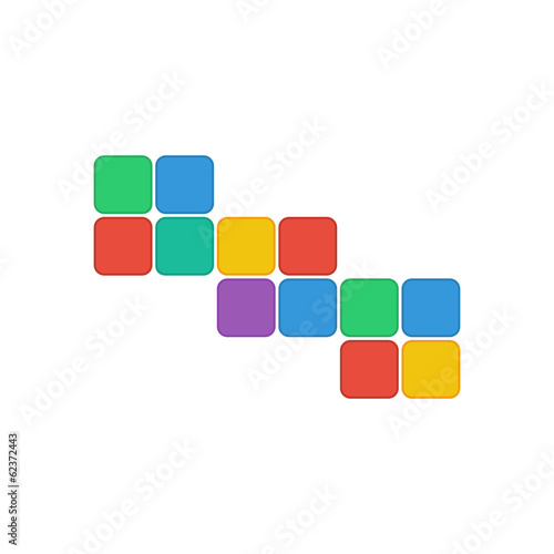 colorful rectangles isolated on white background.geometric shape