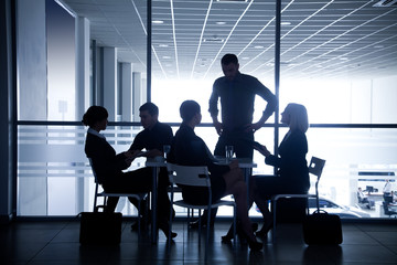 silhouettes of businesspeople