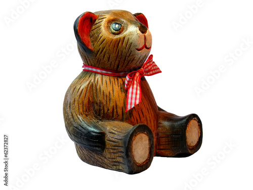 Fotografie Wooden bear doll