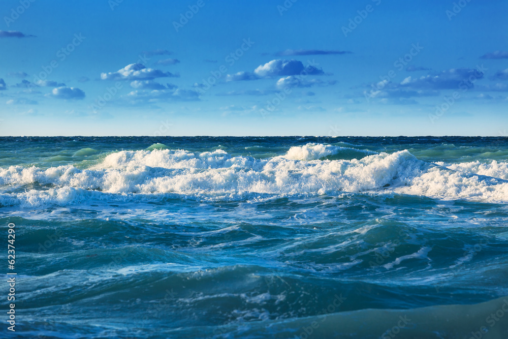 ocean coast with waves