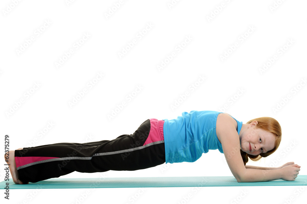 little girl doing plank exercise little girl doing plank exercise