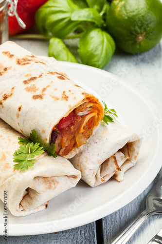 Mexican burritos on a plate