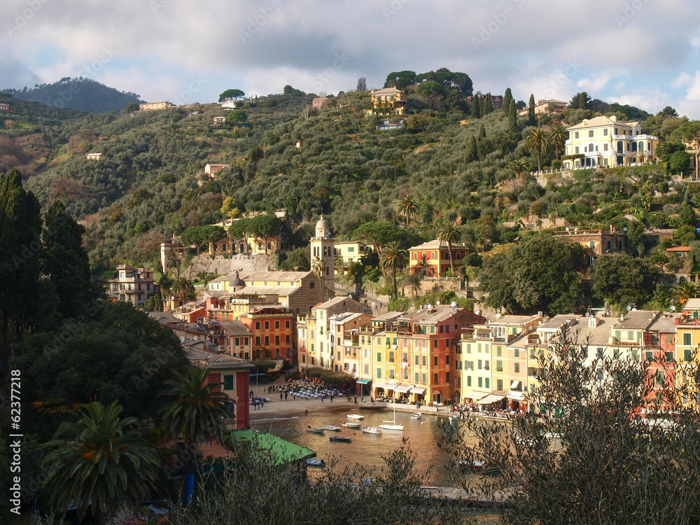 Italy, Portofino. Pictures of the tipical house at the Harbor