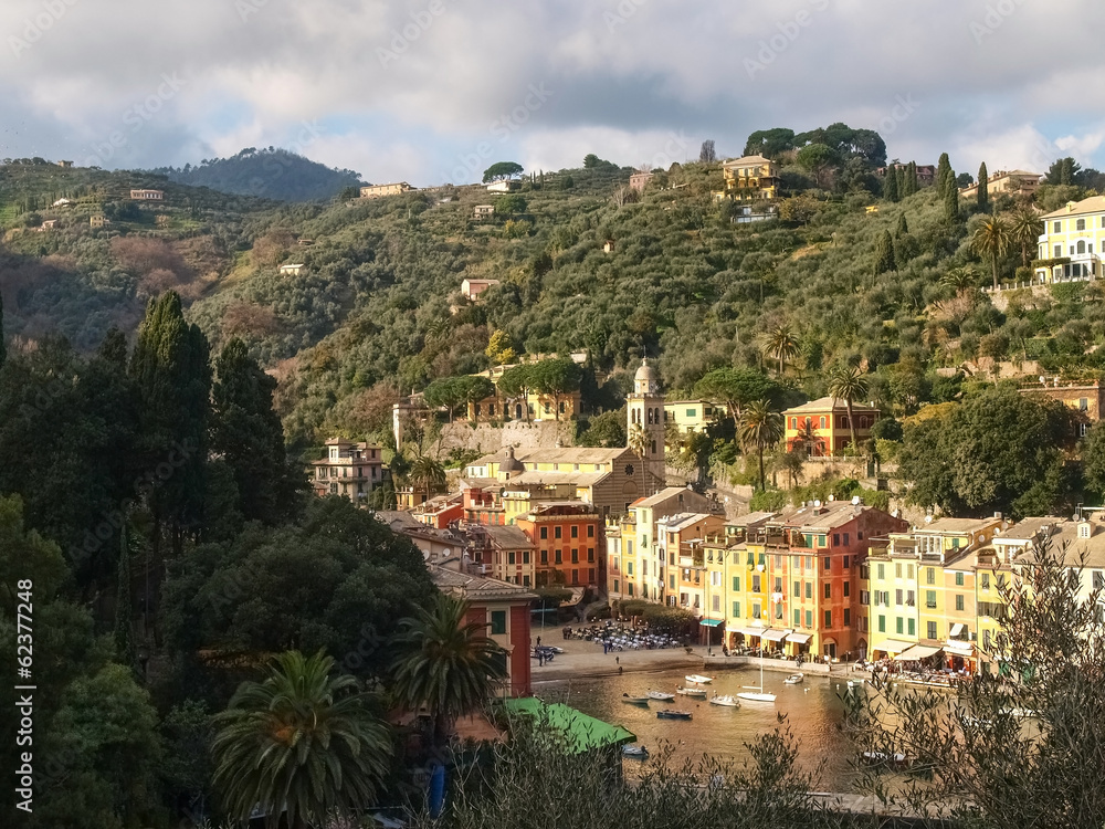 Italy, Portofino. Pictures of the tipical house at the Harbor
