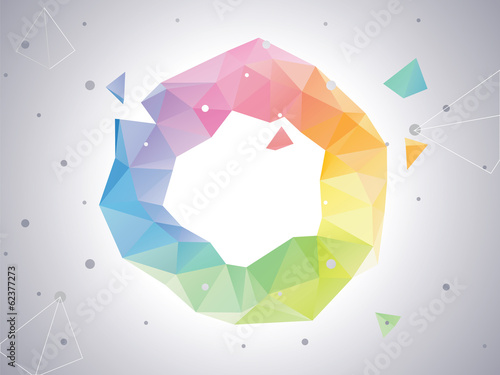 Low-poly Abstract Color Circle