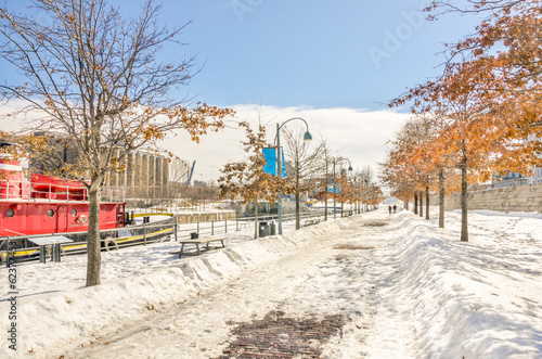 Wallpaper Mural Public Footpath on a Winter Day in Montreal Torontodigital.ca