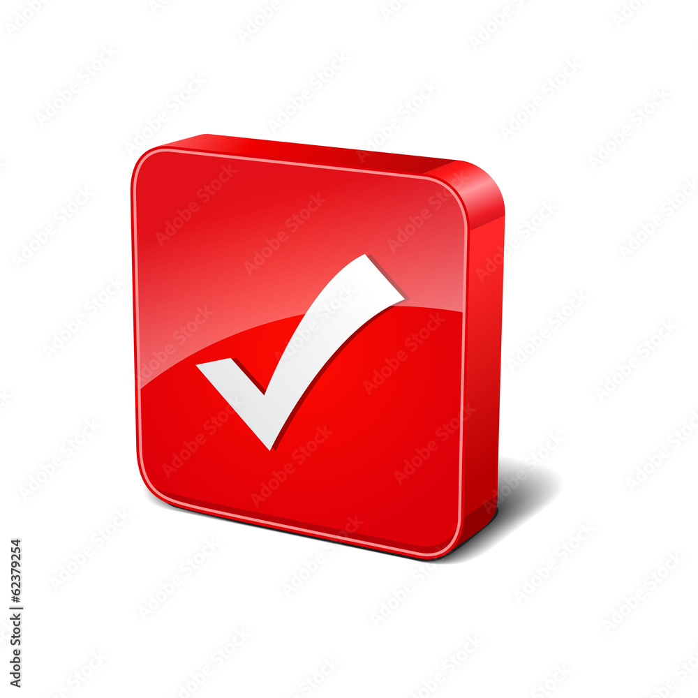 Tick Mark 3d Rounded Corner Red Vector Icon Button Tick Mark 3d Rounded Corner Red Vector Icon Button