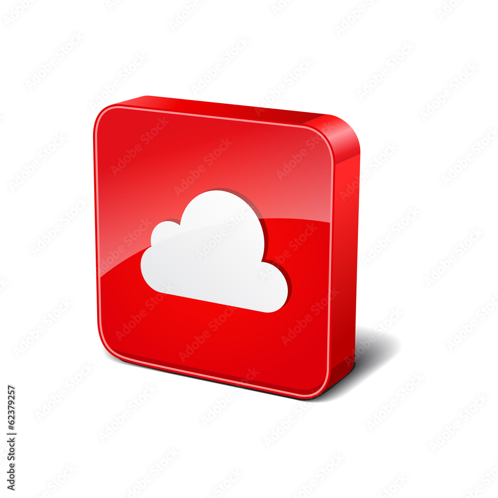 Cloud 3d Rounded Corner Red Vector Icon Button Cloud 3d Rounded Corner Red Vector Icon Button