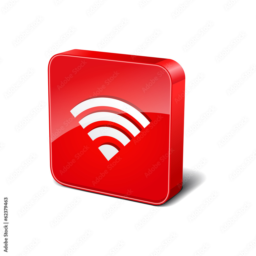 Wifi 3d Rounded Corner Red Vector Icon Button Wifi 3d Rounded Corner Red Vector Icon Button
