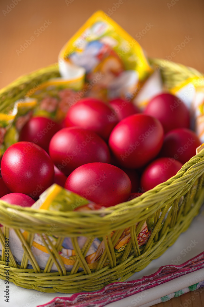 Fototapeta premium Red Easter Eggs