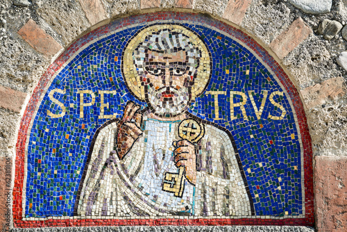 Agliate Brianza, mosaic of St. Peter