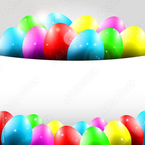 Happy Vector Background with Colorful Eggs