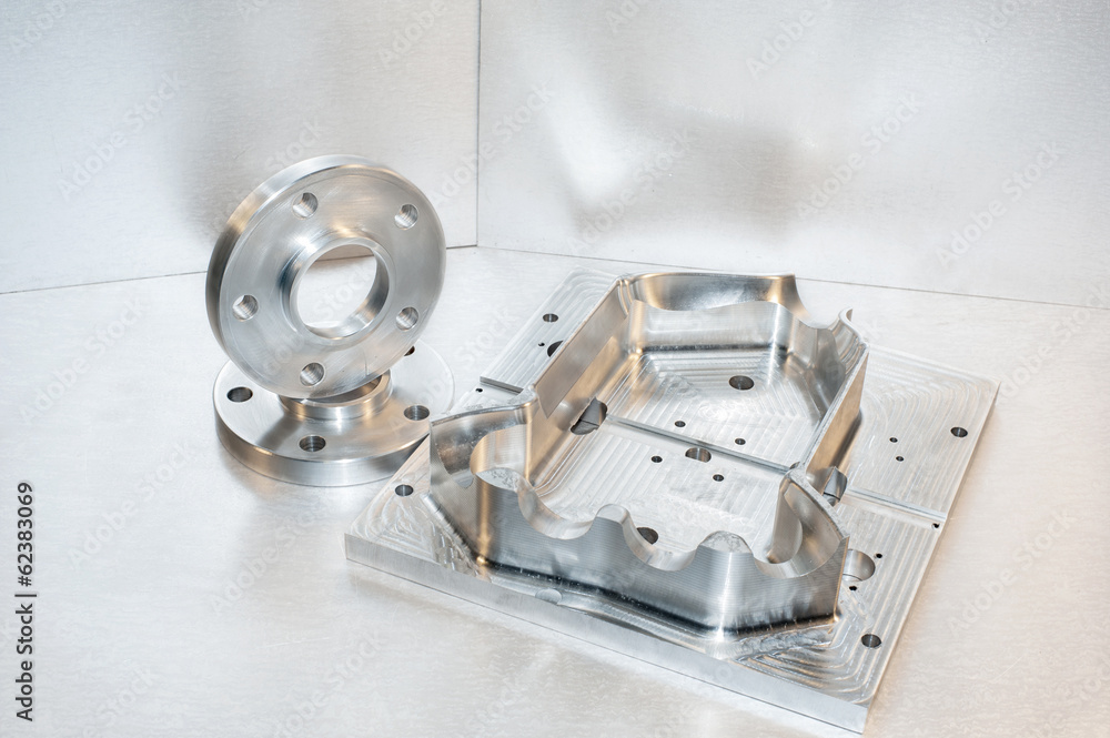 Metal mold and steel flanges. Milling industry. CNC technology. Metal mold and steel flanges. Milling industry. CNC technology.