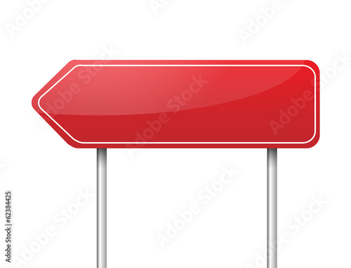 Blank red arrow road sign vector
