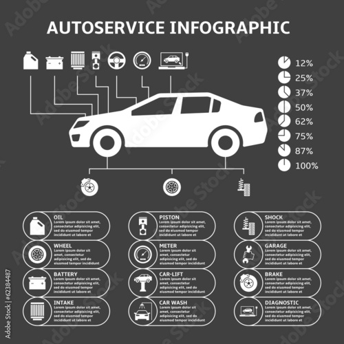 Car auto service infographics design elements