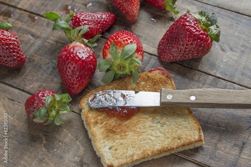 toast and strawberry jam