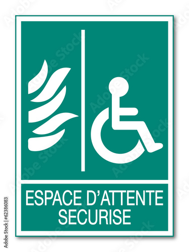 Panneau espace d'attente sécurisé.
