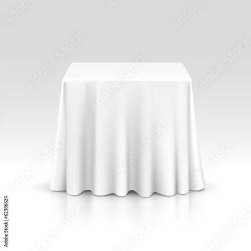 Vector Empty Square Table with Tablecloth