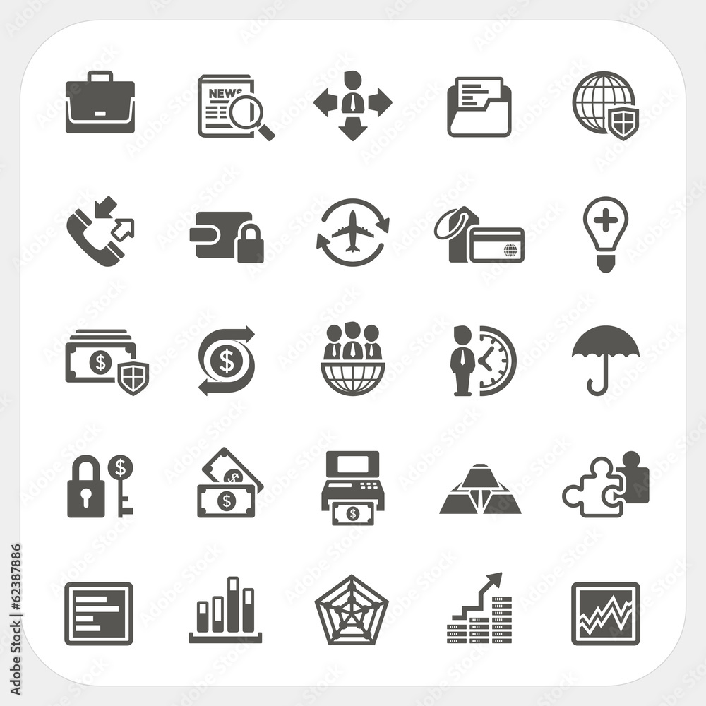 Business and finance icons set Business and finance icons set
