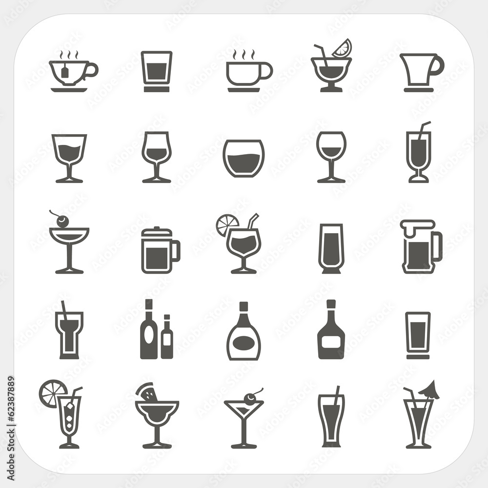 Drink and Beverage icons set Drink and Beverage icons set