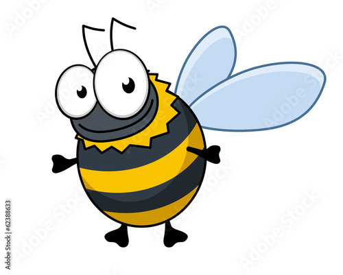 Flying cartoon bumble bee or hornet
