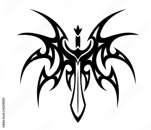 Winged sword tattoo