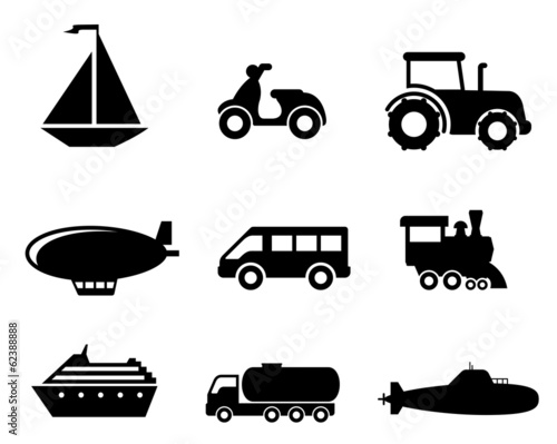 Transport icons set