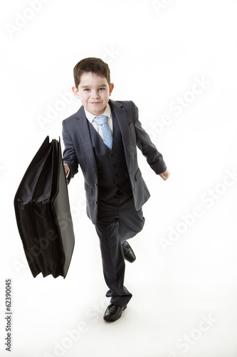 young kid dressed up as a business person
