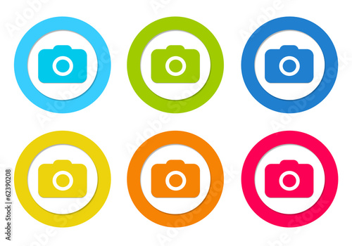 Set of icons with camera symbol