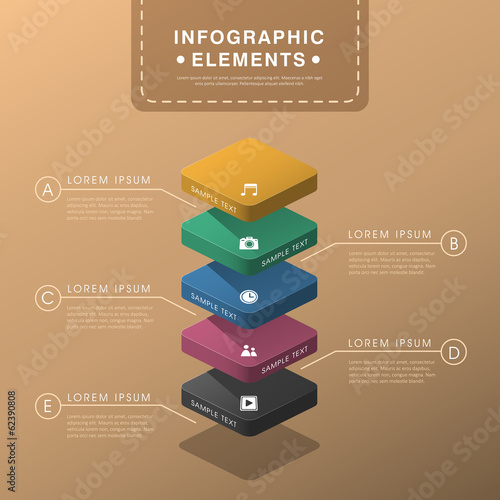 abstract layer chart infographics