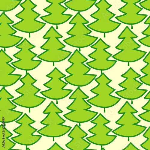 Green summer fir trees fore...